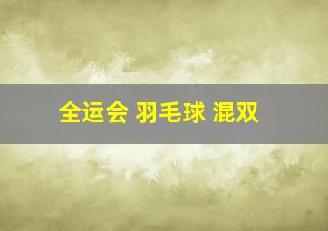 全运会 羽毛球 混双